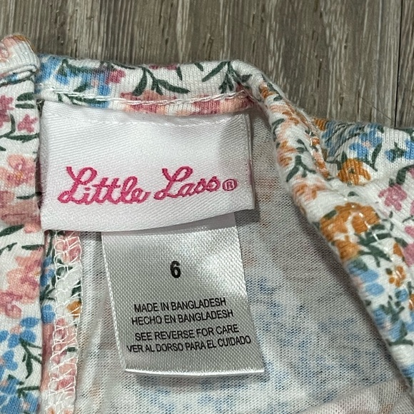 Little Lass pink cat floral jean romper size 6 - Picture 5 of 6